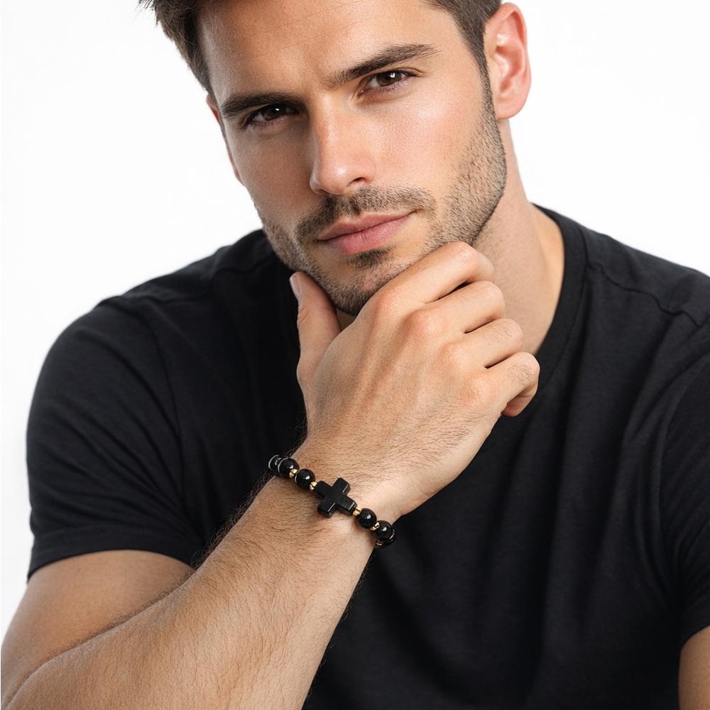 Midnight Faith Beaded Bracelet
